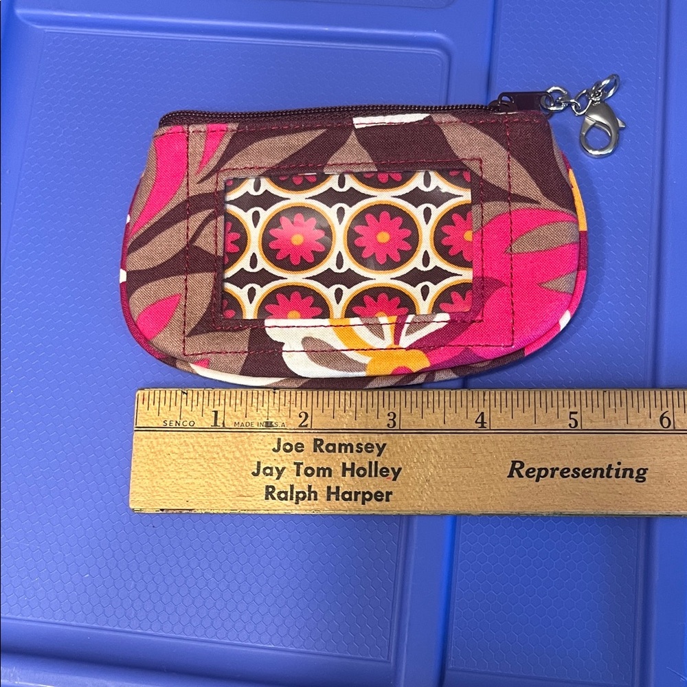 Vera Bradley Pink and Brown Floral Coin Pouch